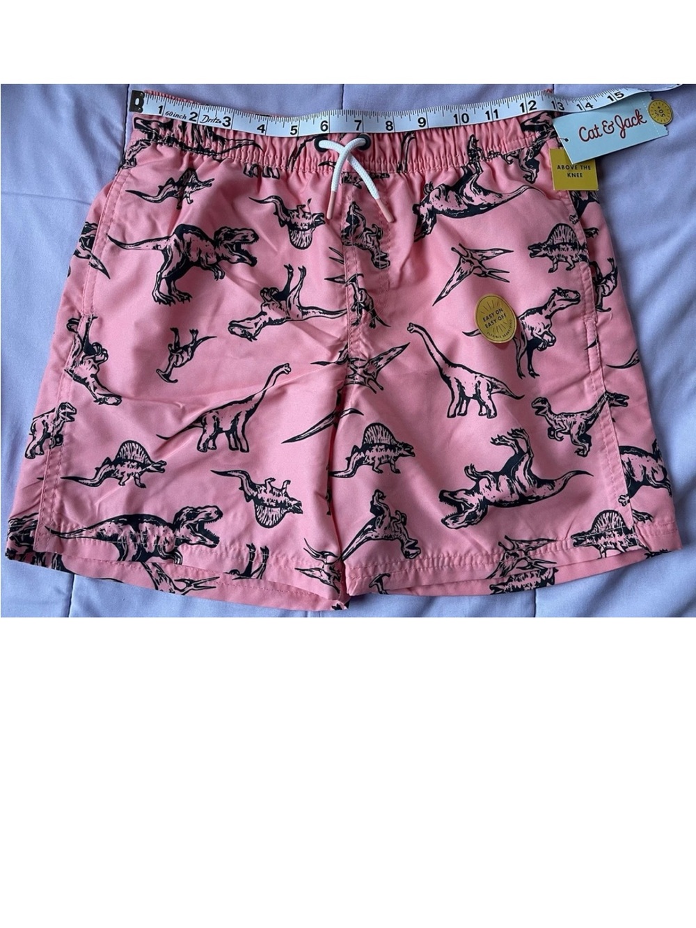Cat & Jack Pink Dinosaur Swim Shorts size 8(M)